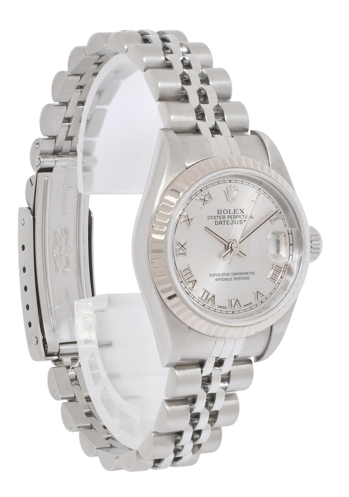 Rolex Datejust Steel & 18k White Gold Bezel Gray Dial Ladies 26mm Watch P 79174 Rolex Datejust Steel & 18k White Gold Bezel Gray Dial Ladies 26mm Watch P 79174