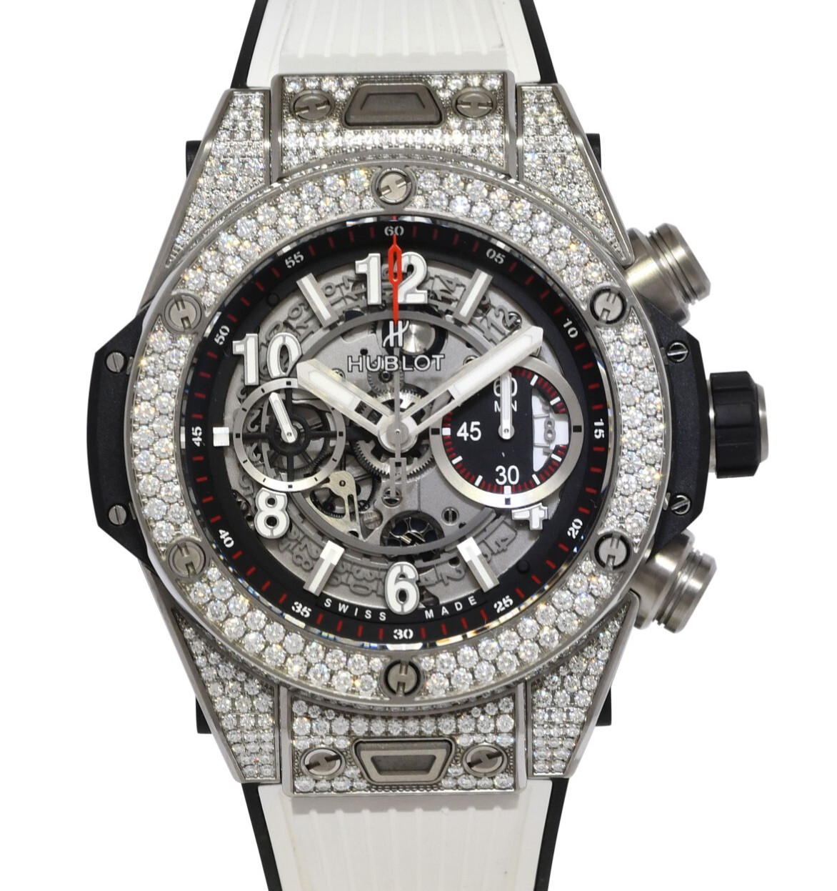 Hublot Big Bang Unico Titanium Pave Diamond 45mm Watch 411.NX.1170.RX.1704 Hublot Big Bang Unico Titanium Pave Diamond 45mm Watch 411.NX.1170.RX.1704