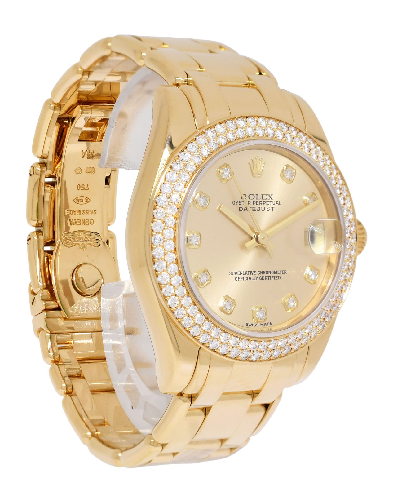 Rolex Datejust Pearlmaster 18k Yellow Gold Diamond Dial/Bezel 34mm Watch K 81338 Rolex Datejust Pearlmaster 18k Yellow Gold Diamond Dial/Bezel 34mm Watch K 81338