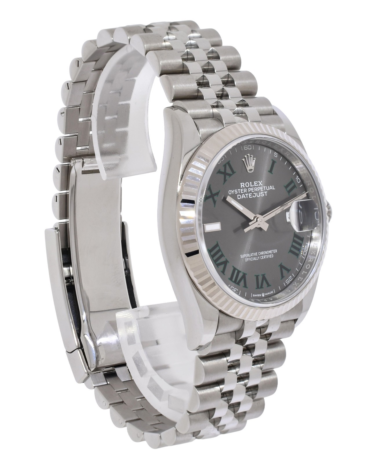 Rolex Datejust 36 Steel & 18k WG Bezel Wimbledon Jubilee Watch B/P '25 126234 Rolex Datejust 36 Steel & 18k WG Bezel Wimbledon Jubilee Watch B/P '25 126234