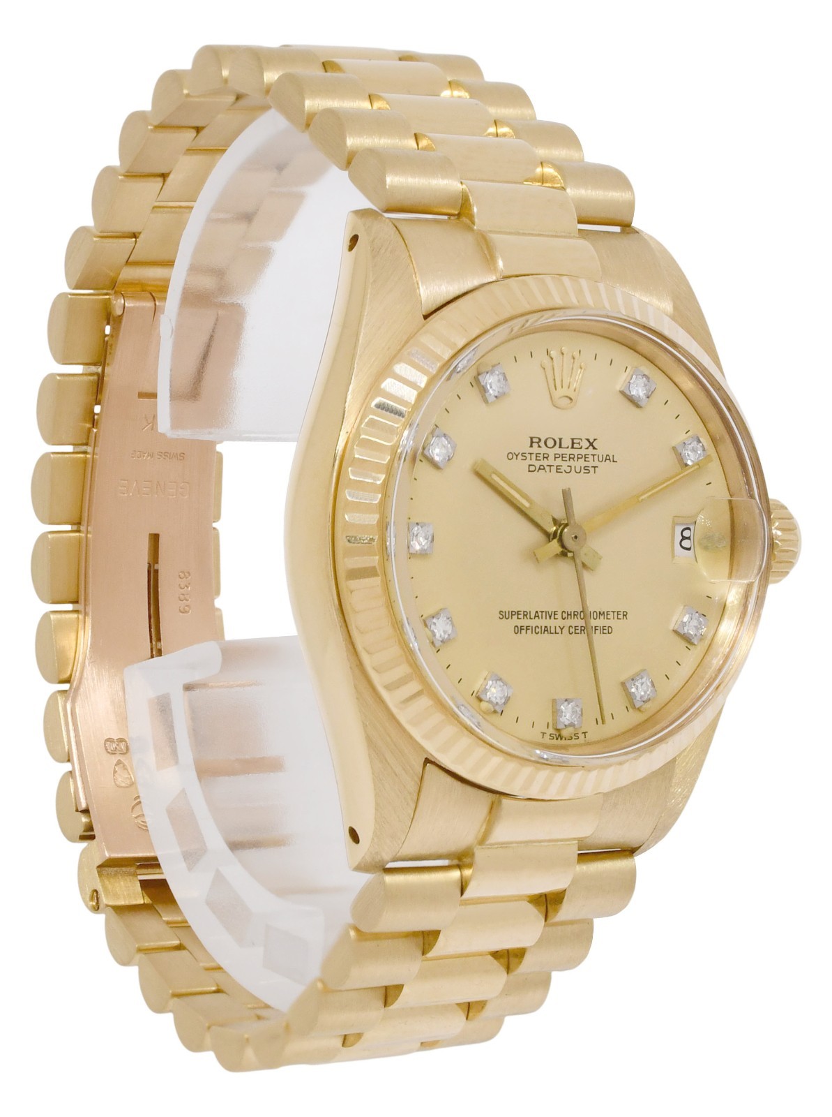 Rolex Datejust President 18k Yellow Gold Diamond Dial 31mm Watch '84 6827 Rolex Datejust President 18k Yellow Gold Diamond Dial 31mm Watch '84 6827