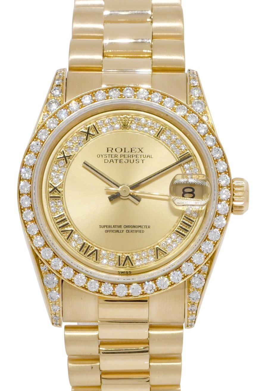Rolex Datejust President Yellow Gold Diamond Dial/Bezel/Lugs 31mm Watch N 68238 Rolex Datejust President Yellow Gold Diamond Dial/Bezel/Lugs 31mm Watch N 68238