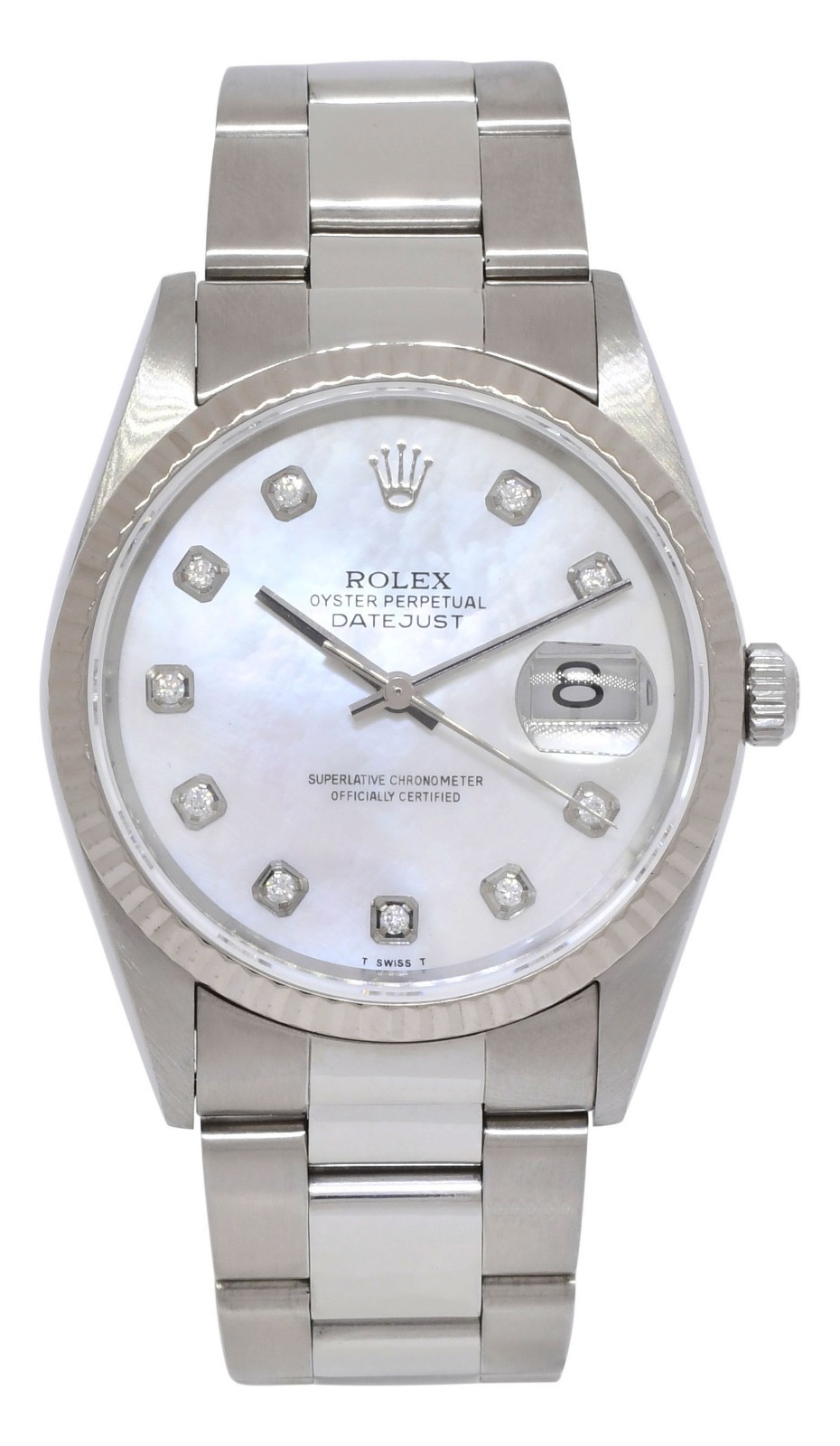 Rolex Datejust Steel MOP Diamond Dial Oyster Bracelet 36mm Watch P 16220 Rolex Datejust Steel MOP Diamond Dial Oyster Bracelet 36mm Watch P 16220