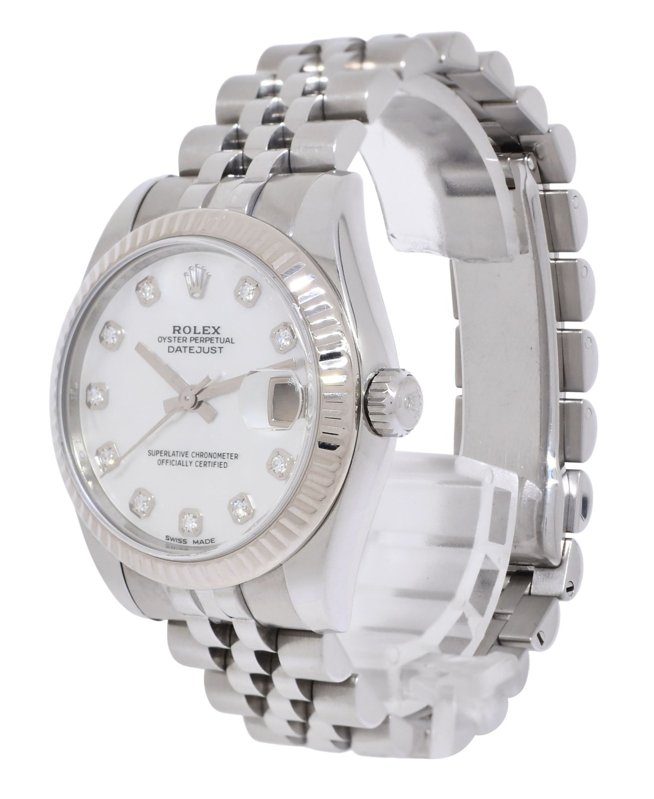 Rolex Datejust Steel & 18k WG Bezel MOP Diamond Dial 31mm Jubilee Watch 178274 Rolex Datejust Steel & 18k WG Bezel MOP Diamond Dial 31mm Jubilee Watch 178274
