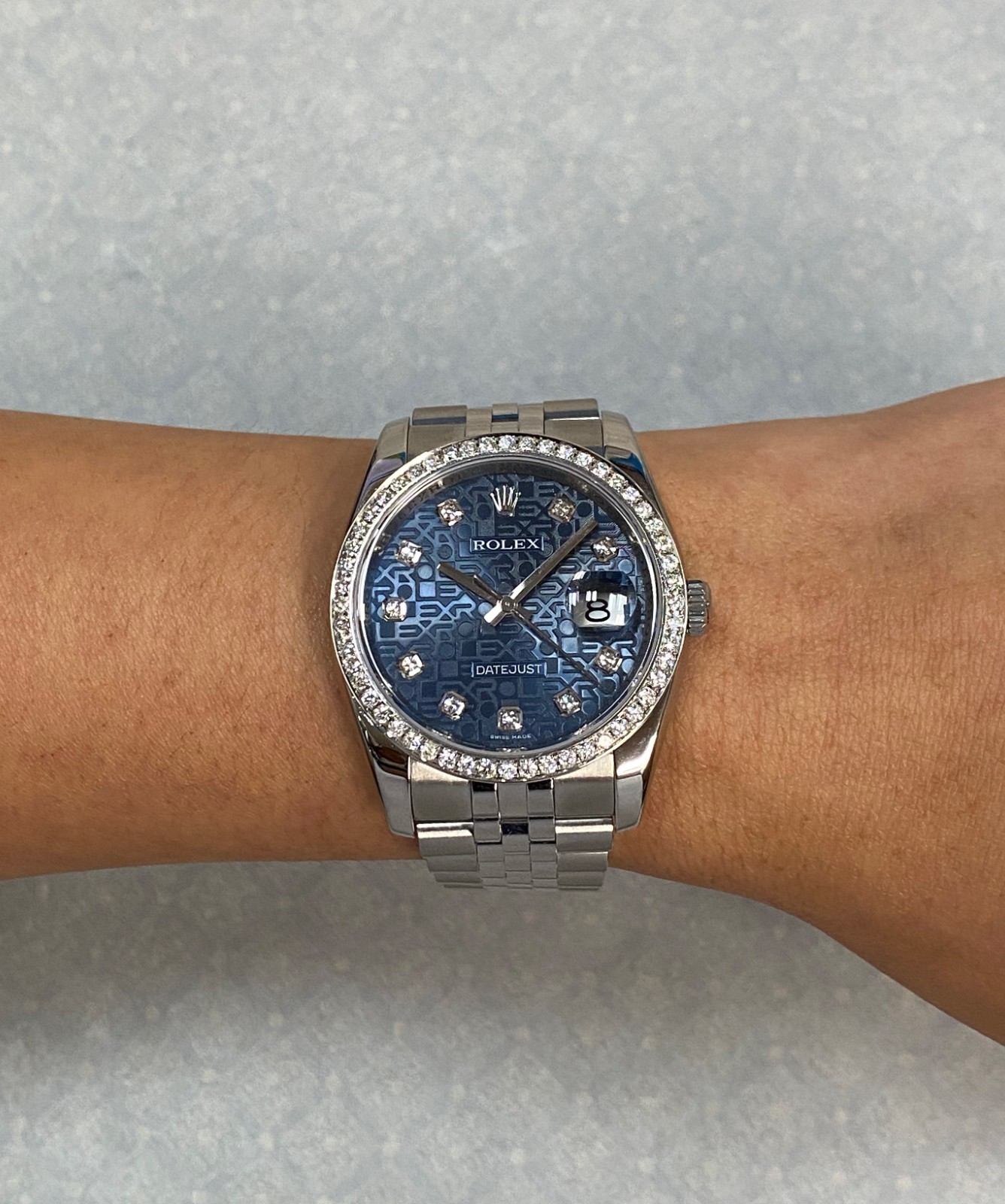 Rolex Datejust Steel Blue Jubilee Diamond Dial/Bezel 36mm Watch Z 116200 Rolex Datejust Steel Blue Jubilee Diamond Dial/Bezel 36mm Watch Z 116200