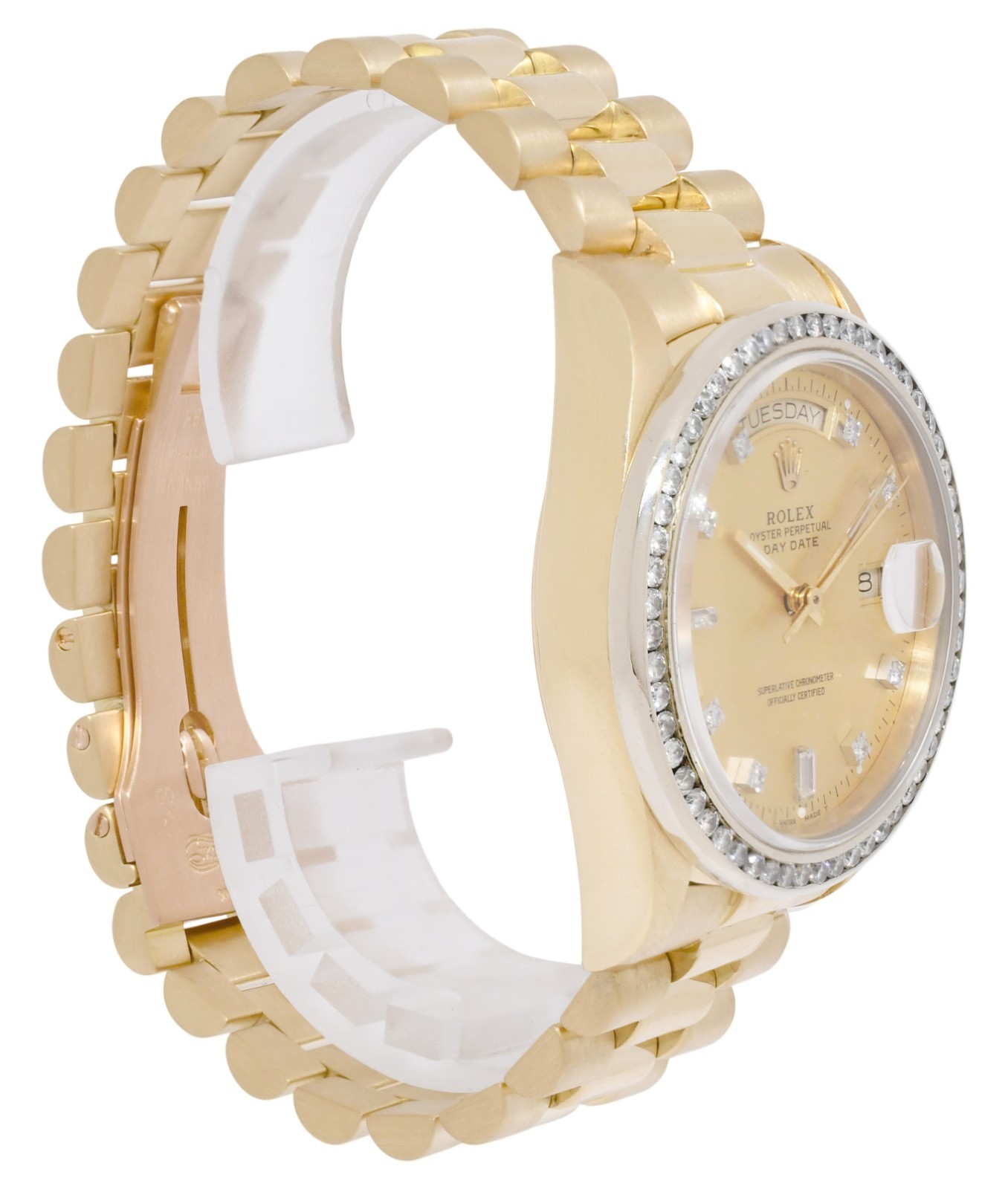 Rolex Day-Date President 18k Yellow Gold Diamond Dial/Bezel 36mm Watch '85 18048 Rolex Day-Date President 18k Yellow Gold Diamond Dial/Bezel 36mm Watch '85 18048