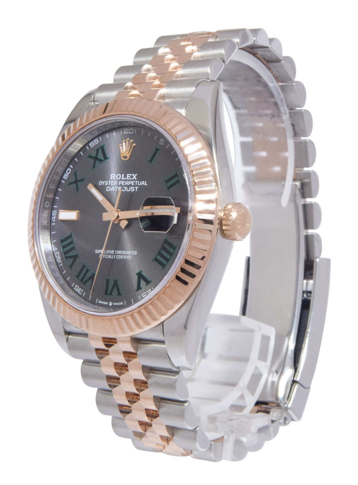 Rolex Datejust 41 Rose Gold/Steel Wimbledon Gray Jubilee Watch B/P '23 126331