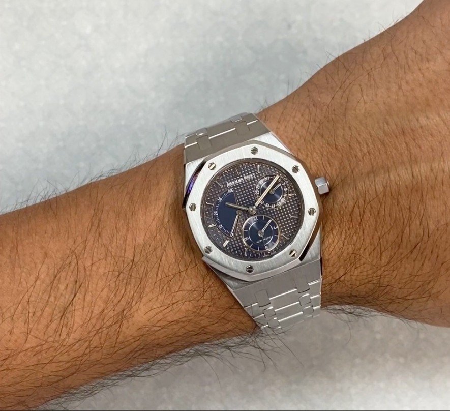 Audemars Piguet Royal Oak Dual Time Power Reserve Steel 36mm Watch 25730ST