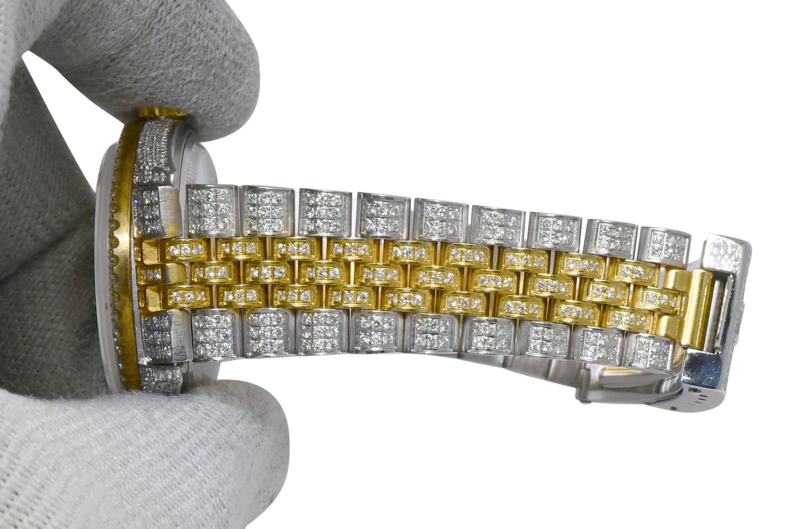 Rolex Datejust Yellow Gold/Steel Diamond Iced Out 36mm Vintage Watch '72 1601