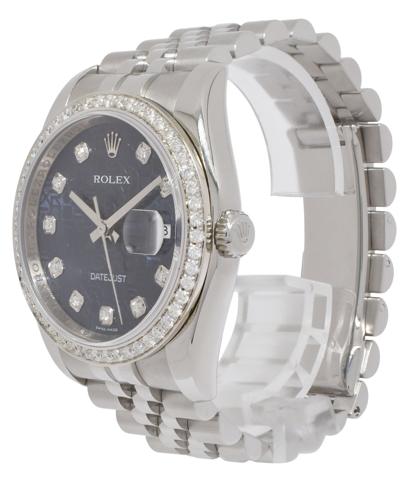 Rolex Datejust Steel Blue Jubilee Diamond Dial/Bezel 36mm Watch Z 116200 Rolex Datejust Steel Blue Jubilee Diamond Dial/Bezel 36mm Watch Z 116200