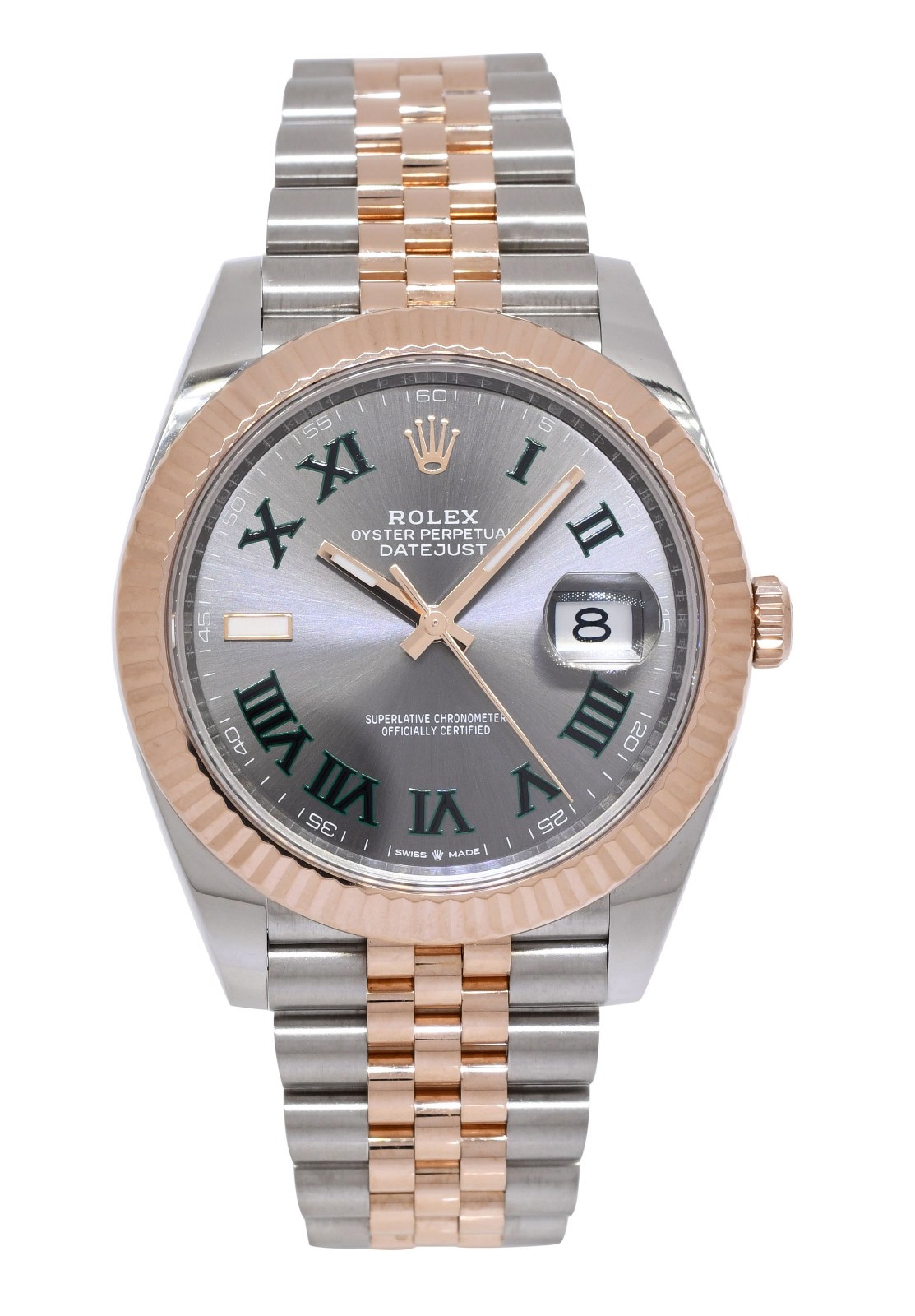 Rolex Datejust 41 Rose Gold/Steel Wimbledon Gray Jubilee Watch B/P '24 126331 Rolex Datejust 41 Rose Gold/Steel Wimbledon Gray Jubilee Watch B/P '24 126331