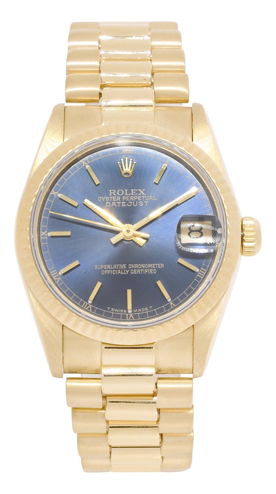 Rolex Datejust President 18k Yellow Gold Blue Dial 31mm Watch '86 68278 Rolex Datejust President 18k Yellow Gold Blue Dial 31mm Watch '86 68278