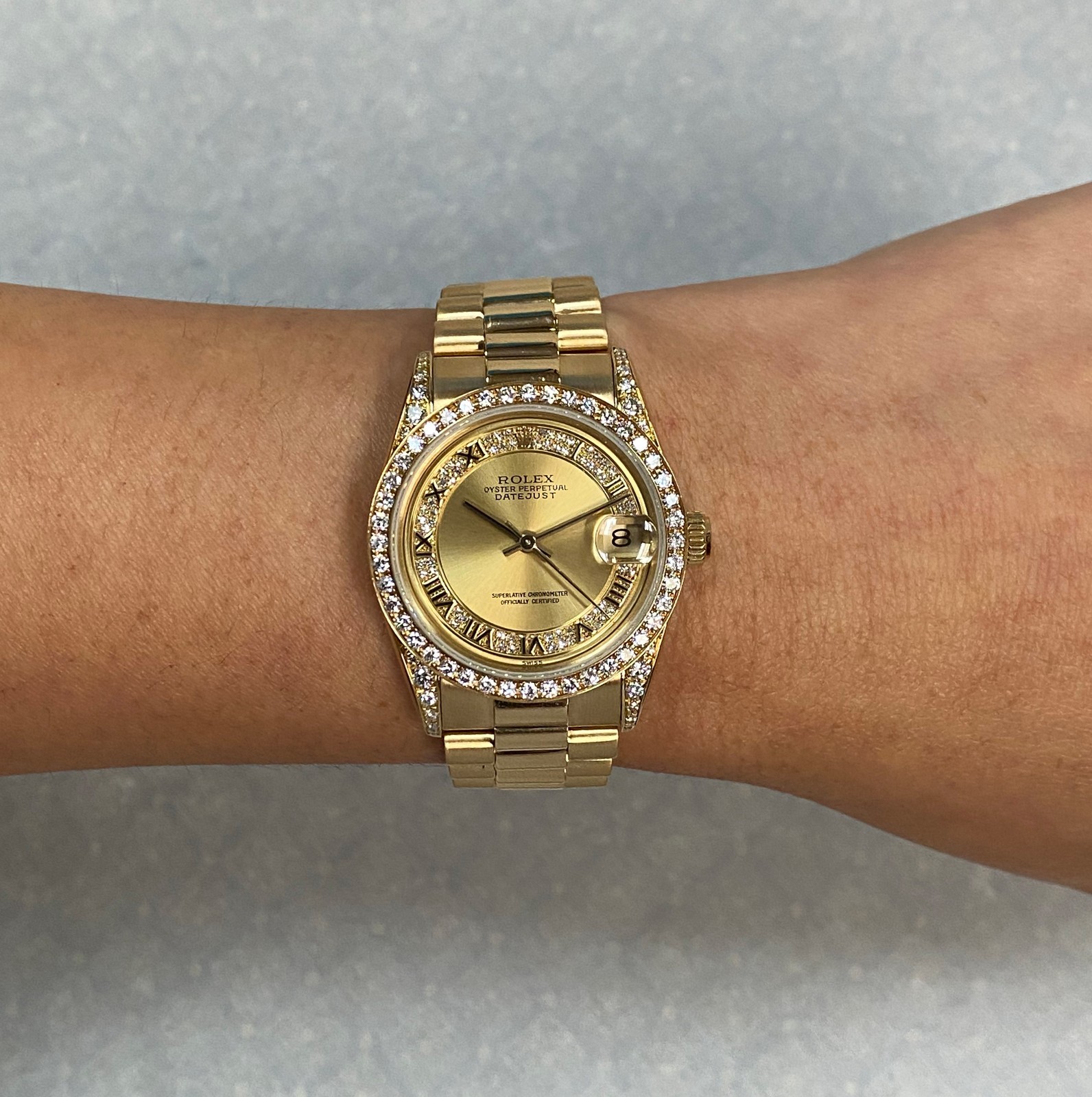 Rolex Datejust President Yellow Gold Diamond Dial/Bezel/Lugs 31mm Watch N 68238 Rolex Datejust President Yellow Gold Diamond Dial/Bezel/Lugs 31mm Watch N 68238