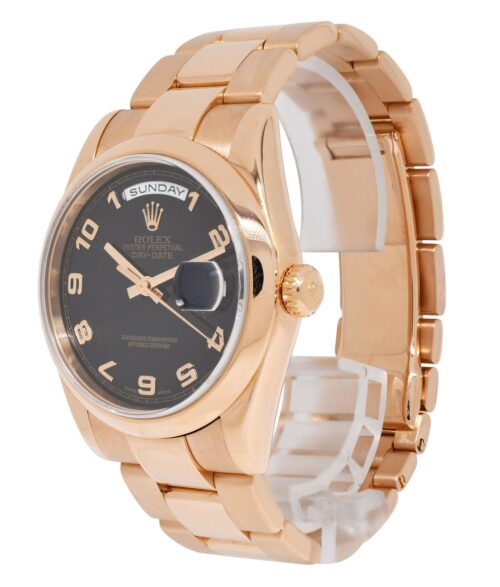 Rolex Day-Date 18k Rose Gold Black Dial 36mm Watch +Papers D 118205 Rolex Day-Date 18k Rose Gold Black Dial 36mm Watch +Papers D 118205