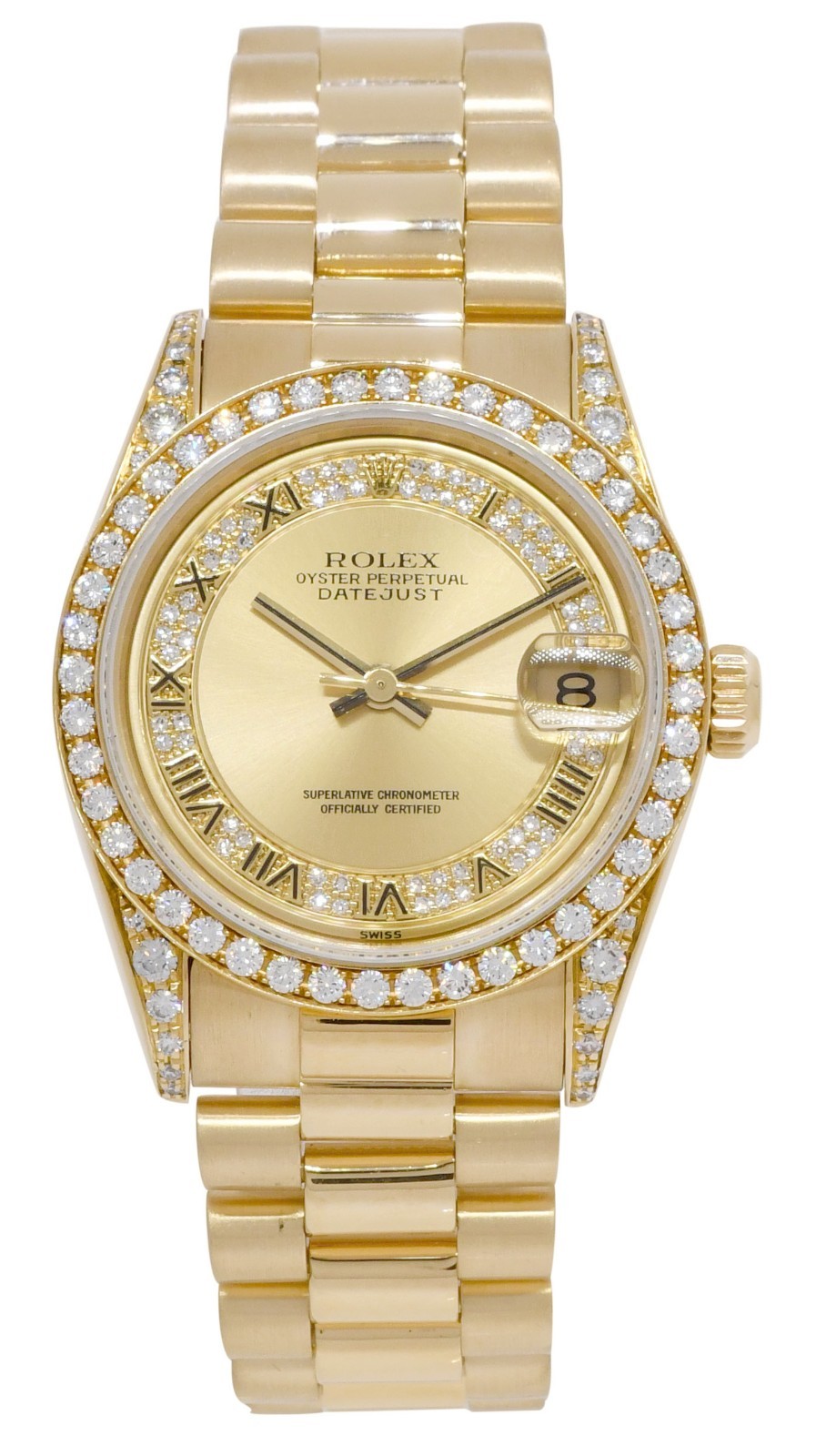Rolex Datejust President Yellow Gold Diamond Dial/Bezel/Lugs 31mm Watch N 68238 Rolex Datejust President Yellow Gold Diamond Dial/Bezel/Lugs 31mm Watch N 68238