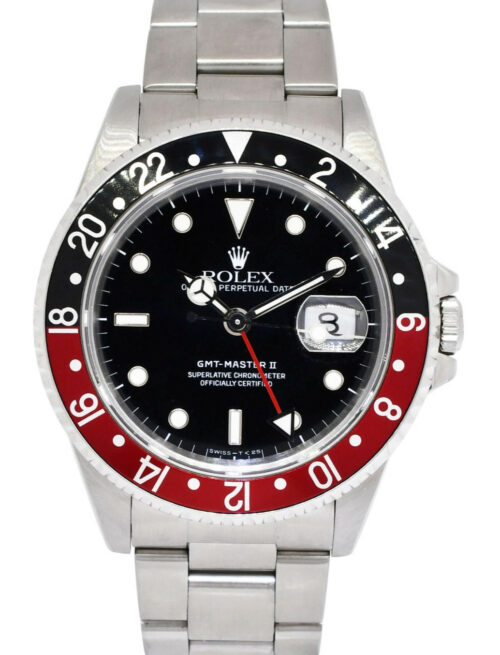 Rolex GMT-Master II Steel Black/Red Coke Bezel Mens 40mm Watch N 16710 Rolex GMT-Master II Steel Black/Red Coke Bezel Mens 40mm Watch N 16710