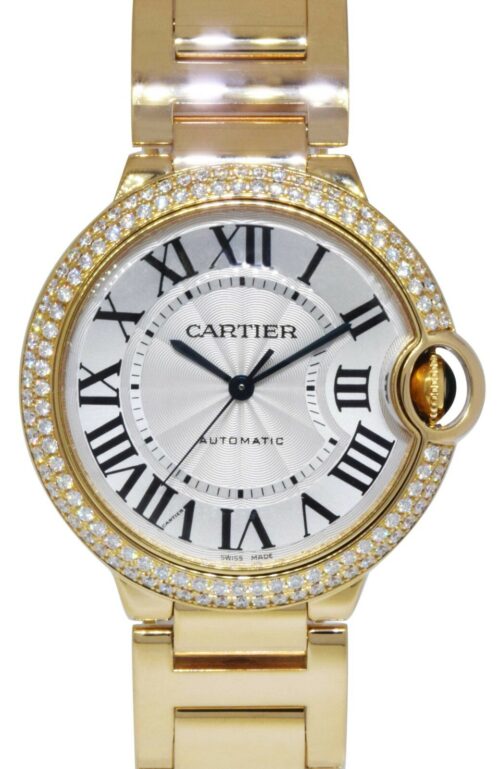 Cartier Ballon Bleu 36mm 18k Yellow Gold Diamond Bezel Watch B/P WE9004Z3 3002 Cartier Ballon Bleu 36mm 18k Yellow Gold Diamond Bezel Watch B/P WE9004Z3 3002