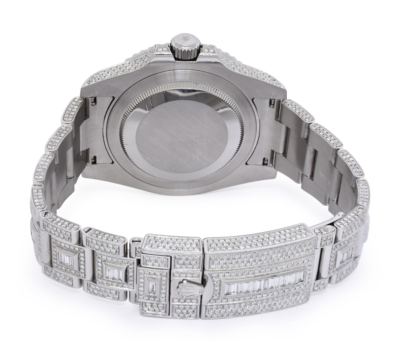 Rolex GMT-Master II Steel & Diamond Iced Out 40mm Watch +Card '18 116710