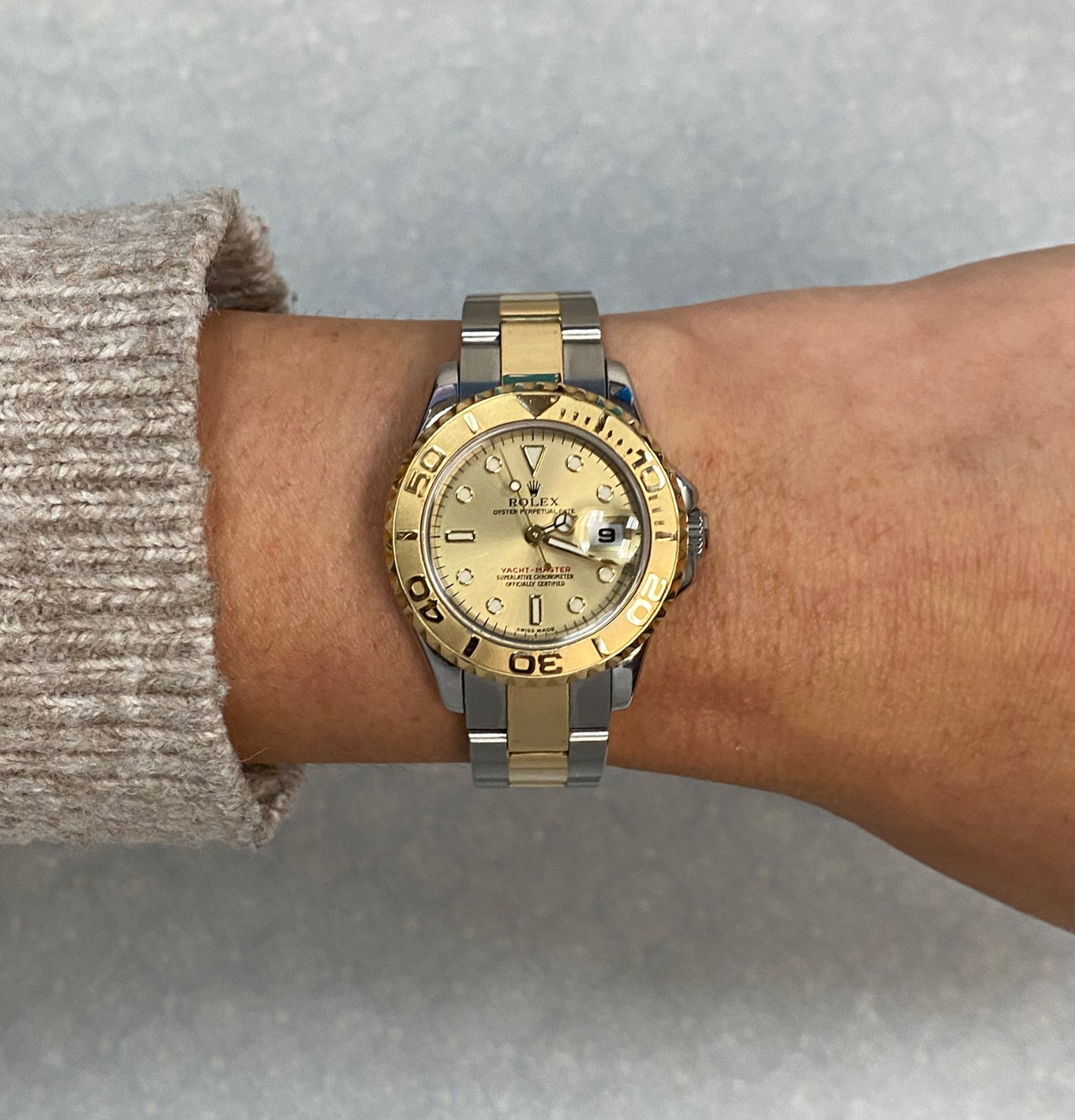 Rolex Yacht-Master 18k Yellow Gold/Steel Champagne Ladies 29mm Watch K 169623 Rolex Yacht-Master 18k Yellow Gold/Steel Champagne Ladies 29mm Watch K 169623