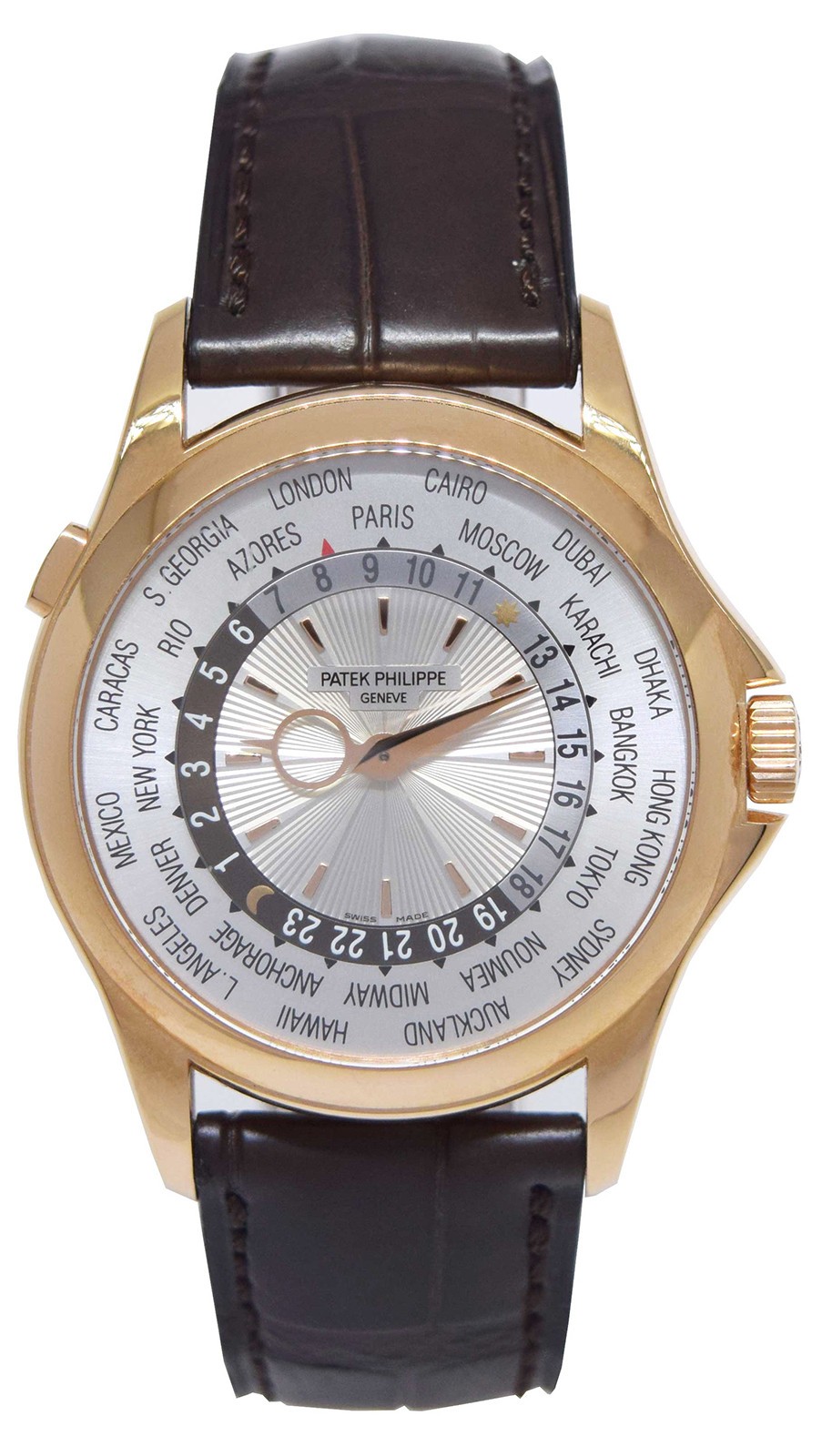 Patek Philippe World Time 5130 Rose Gold Complications Mens 39.5mm Watch 5130R Patek Philippe World Time 5130 Rose Gold Complications Mens 39.5mm Watch 5130R