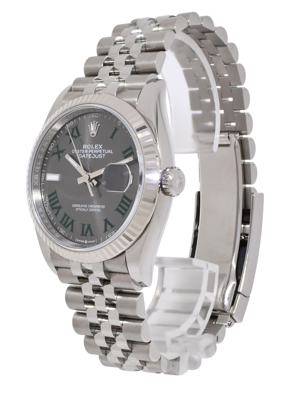 Rolex Datejust 36 Steel & 18k WG Bezel Wimbledon Jubilee Watch B/P '25 126234 Rolex Datejust 36 Steel & 18k WG Bezel Wimbledon Jubilee Watch B/P '25 126234