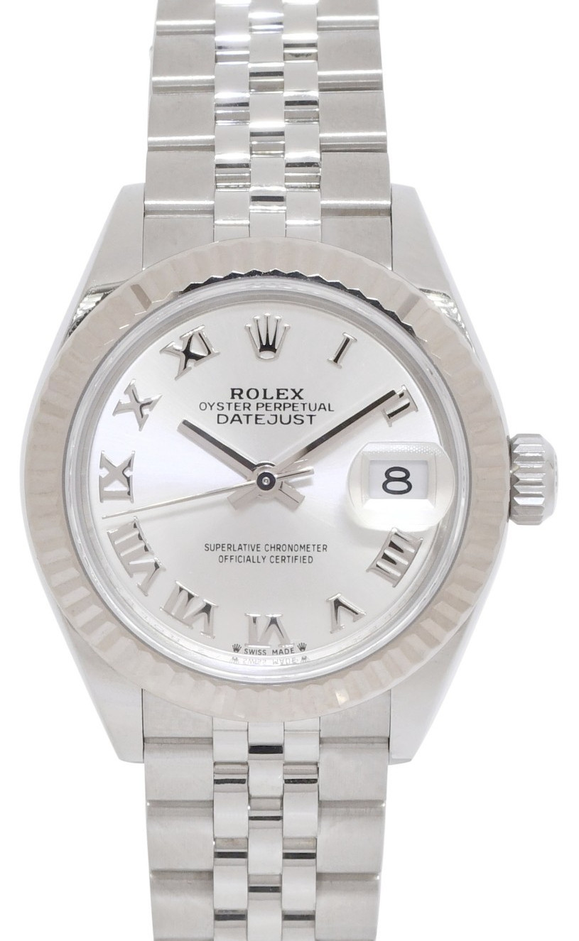 Rolex Datejust 28 Steel & 18k White Gold Bezel Silver Dial Ladies Watch 279174 Rolex Datejust 28 Steel & 18k White Gold Bezel Silver Dial Ladies Watch 279174