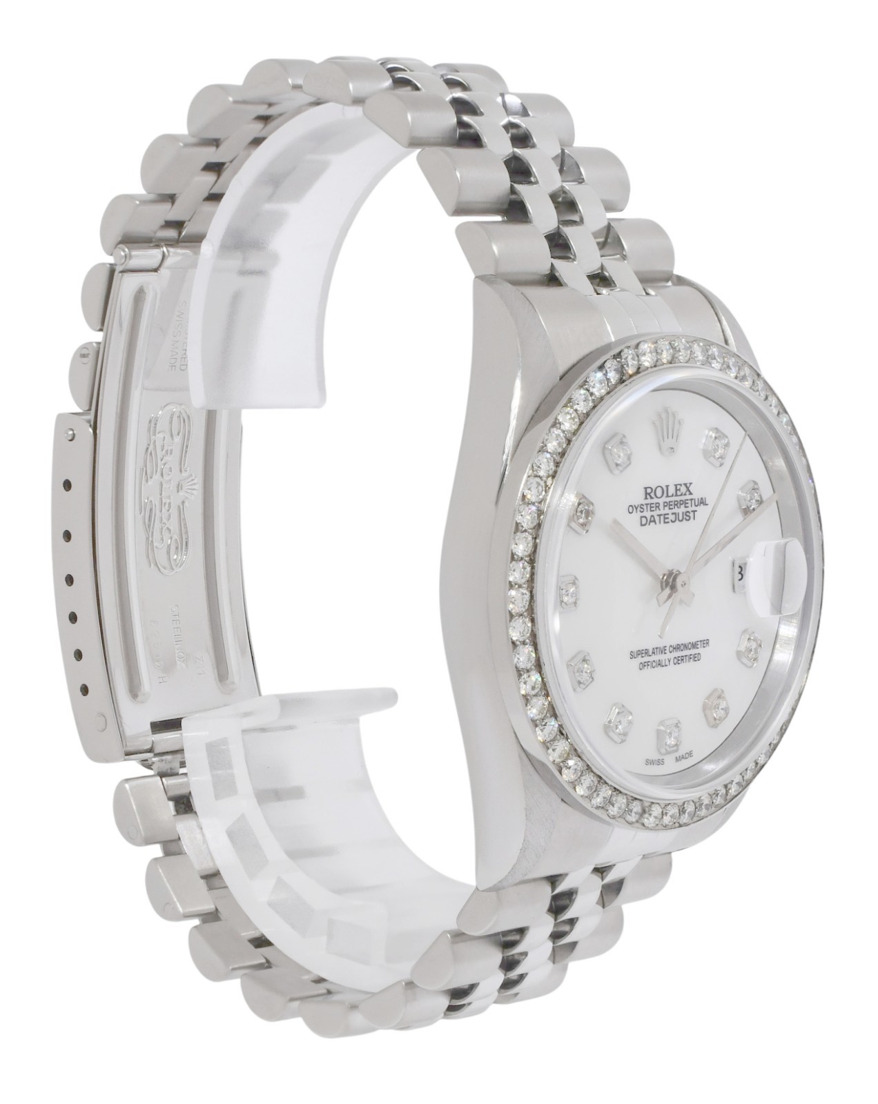 Rolex Datejust Steel MOP Diamond Dial/Bezel 36mm Watch U 16220