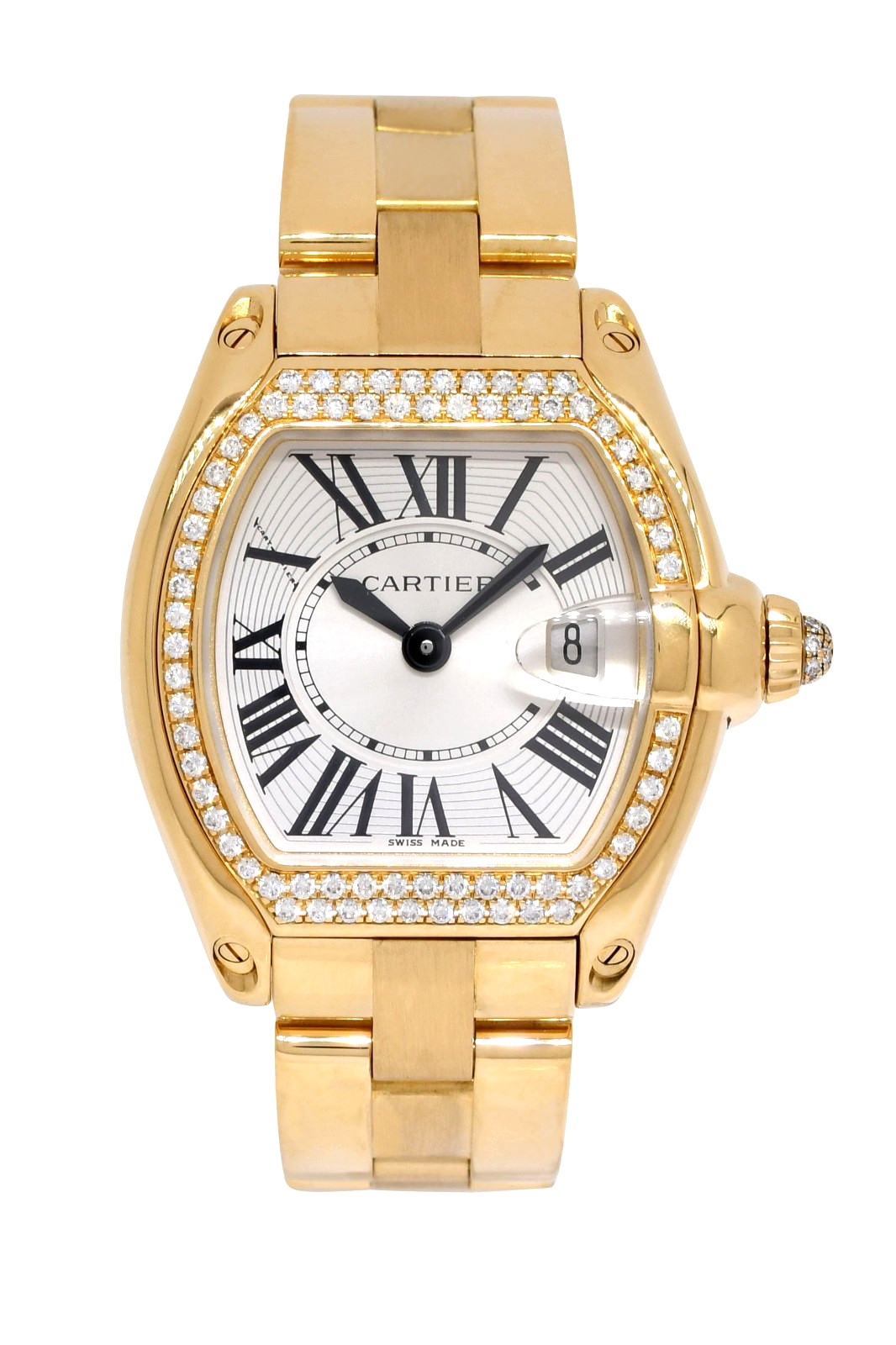 Cartier Roadster Date 18k Yellow Gold & Diamond Ladies Watch WE5001X1 2676 Cartier Roadster Date 18k Yellow Gold & Diamond Ladies Watch WE5001X1 2676