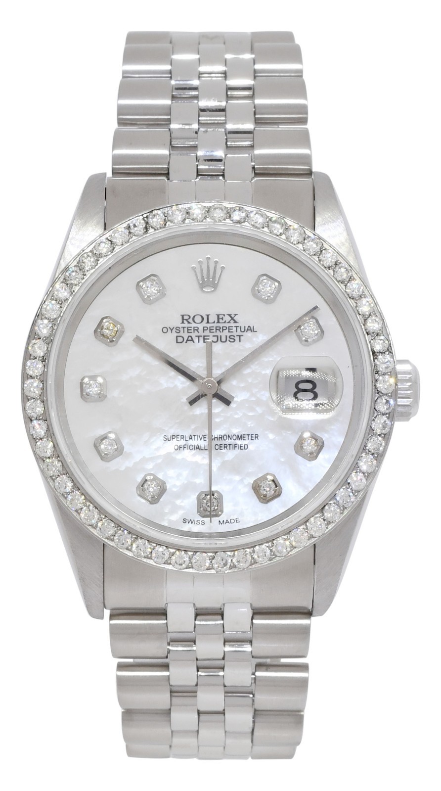 Rolex Datejust Steel MOP Diamond Dial/Bezel 36mm Watch U 16220