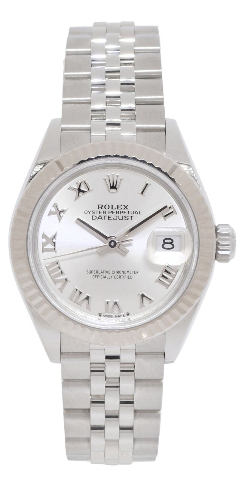 Rolex Datejust 28 Steel & 18k White Gold Bezel Silver Dial Ladies Watch 279174 Rolex Datejust 28 Steel & 18k White Gold Bezel Silver Dial Ladies Watch 279174