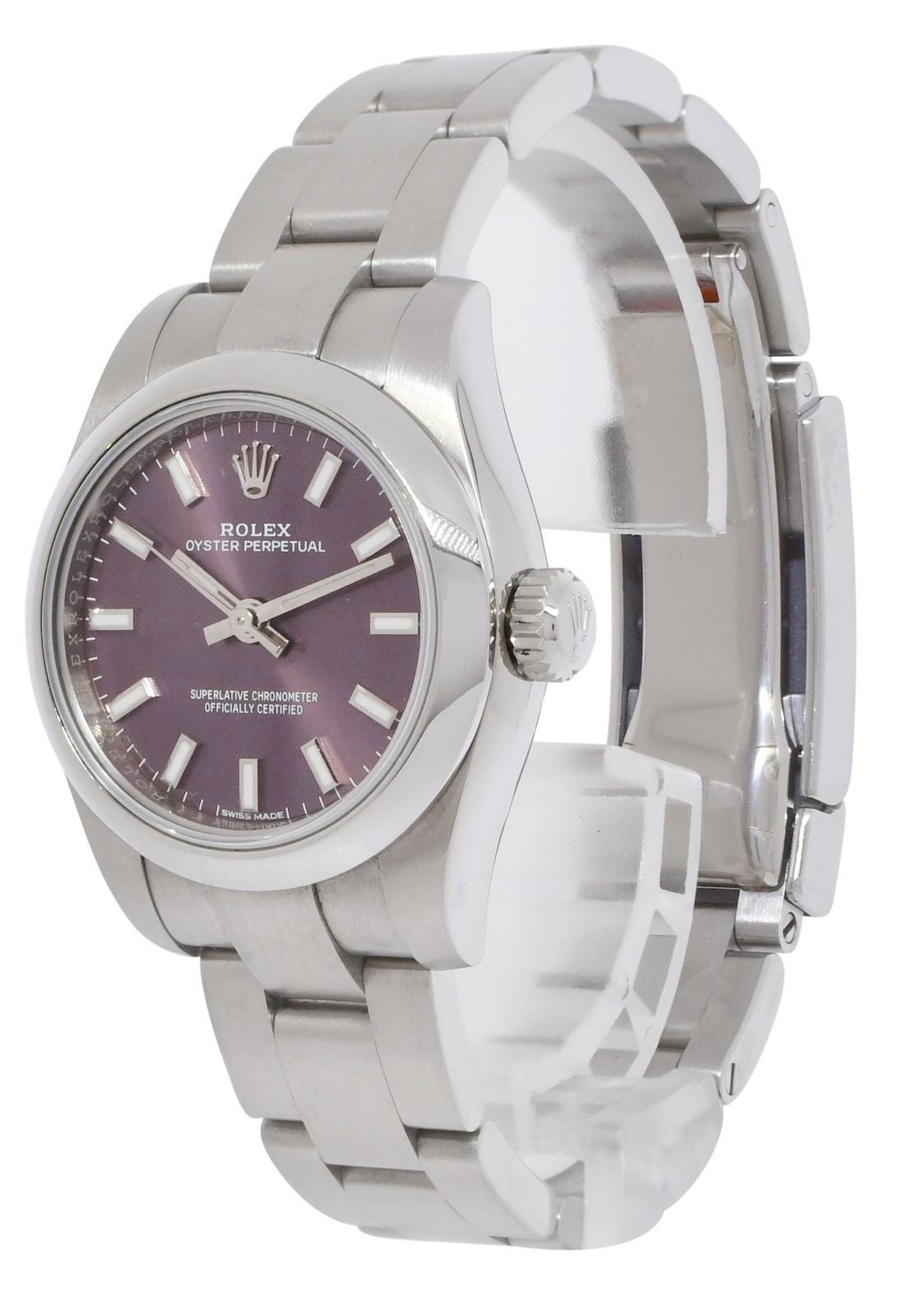 Rolex Oyster Perpetual 26 Steel Purple "Red Grape" Ladies Watch +Card '20 176200 Rolex Oyster Perpetual 26 Steel Purple "Red Grape" Ladies Watch +Card '20 176200