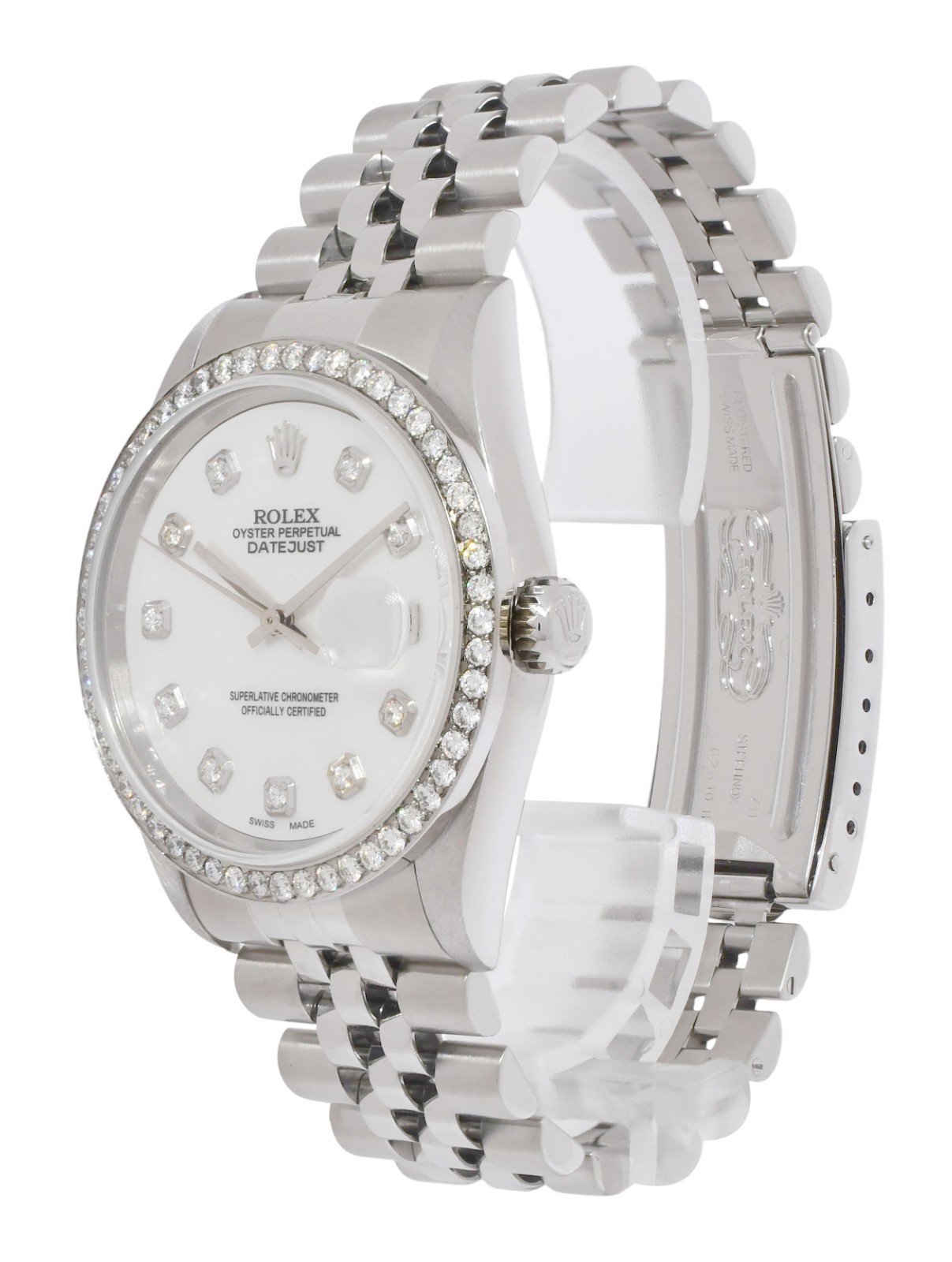 Rolex Datejust Steel MOP Diamond Dial/Bezel 36mm Watch U 16220
