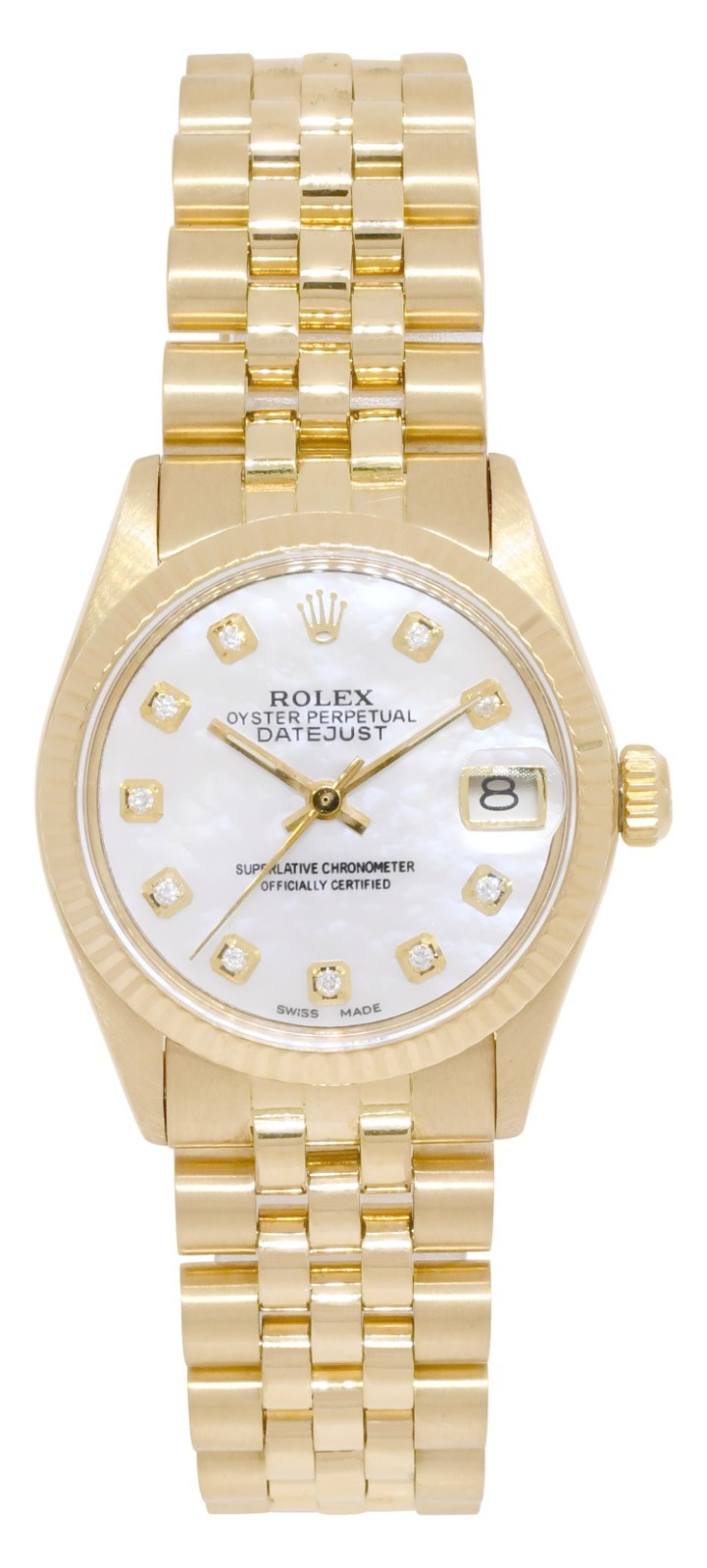 Rolex Datejust Yellow Gold MOP Diamond Dial Jubilee Bracelet 31mm Watch '74 6827 Rolex Datejust Yellow Gold MOP Diamond Dial Jubilee Bracelet 31mm Watch '74 6827