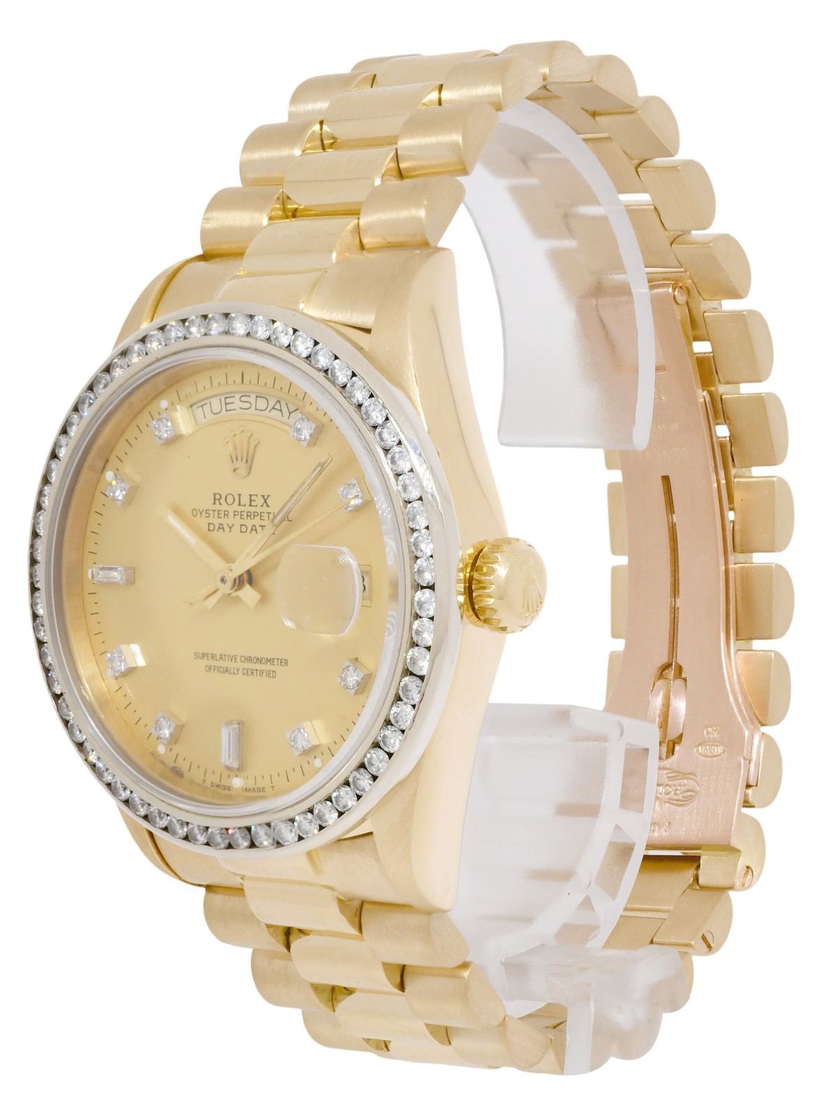 Rolex Day-Date President 18k Yellow Gold Diamond Dial/Bezel 36mm Watch '85 18048 Rolex Day-Date President 18k Yellow Gold Diamond Dial/Bezel 36mm Watch '85 18048