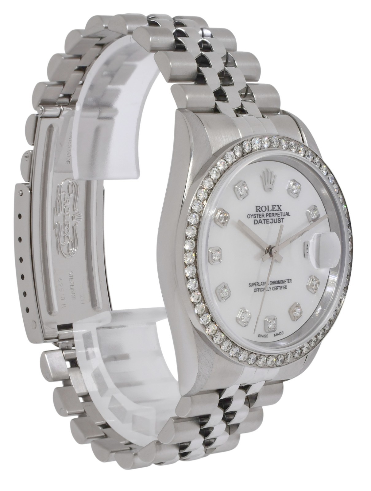 Rolex Datejust Steel MOP Diamond Dial/Bezel 36mm Watch U 16220