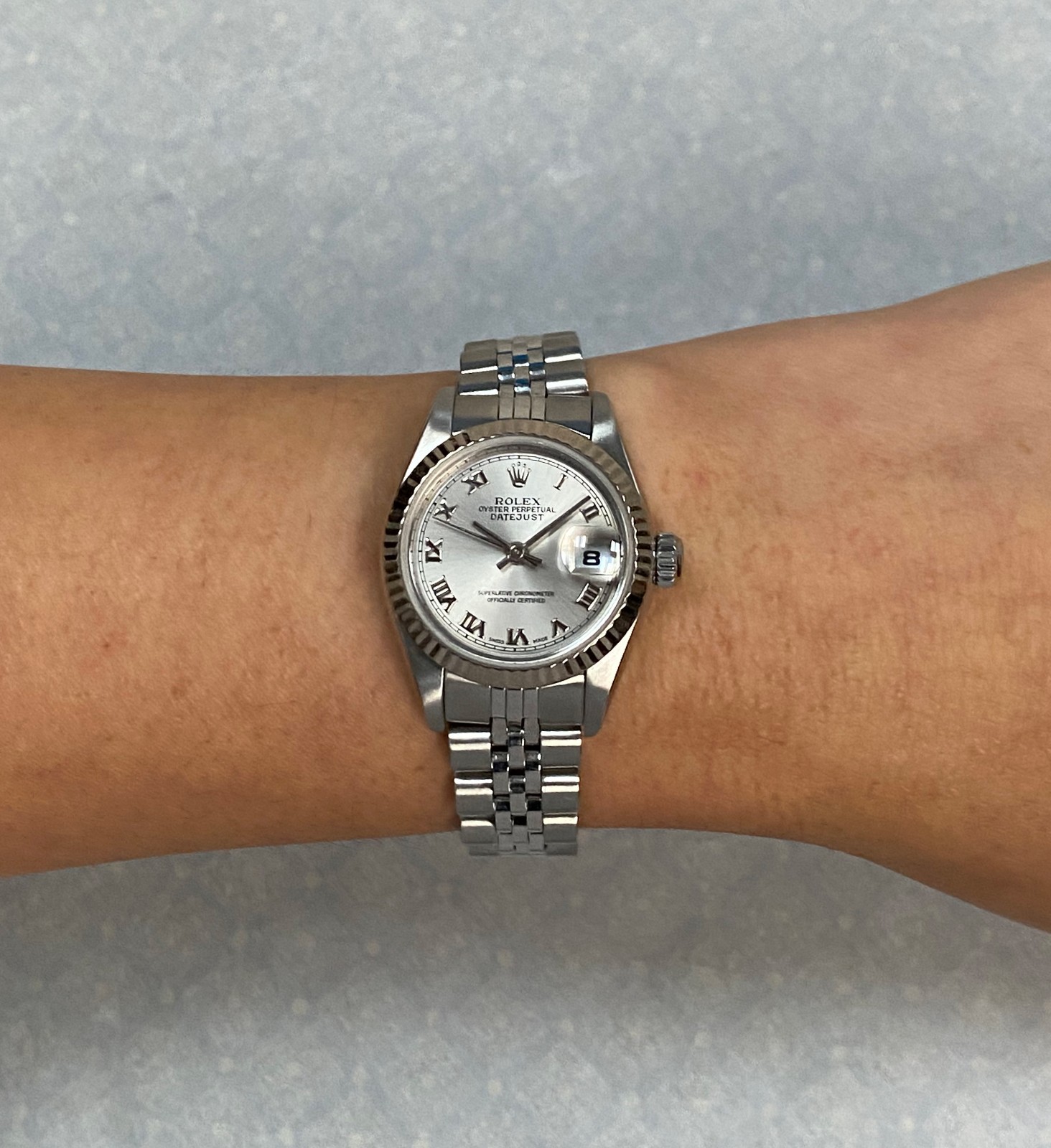 Rolex Datejust Steel & 18k White Gold Bezel Gray Dial Ladies 26mm Watch P 79174 Rolex Datejust Steel & 18k White Gold Bezel Gray Dial Ladies 26mm Watch P 79174