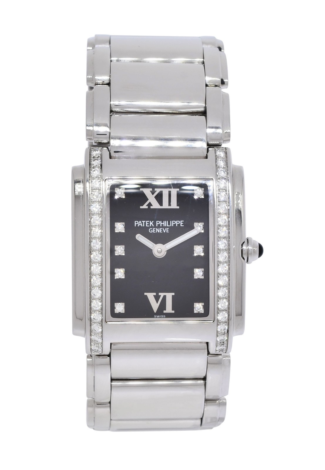 Patek Philippe Twenty~4 Steel & Diamond Forever Black Watch B/P '01 4910/10A Patek Philippe Twenty~4 Steel & Diamond Forever Black Watch B/P '01 4910/10A