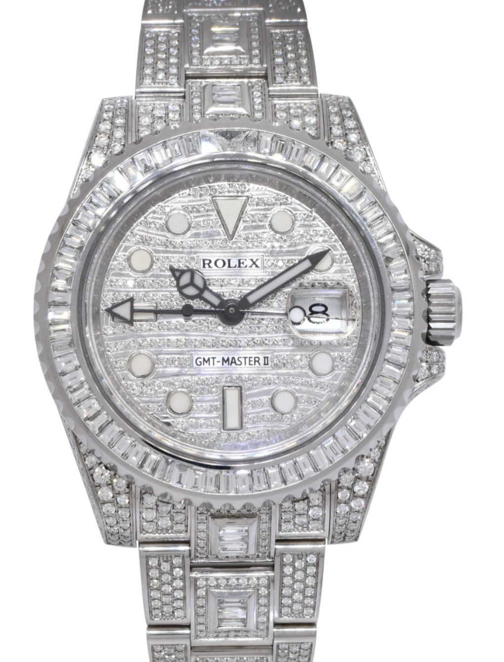 Rolex GMT-Master II Steel & Diamond Iced Out 40mm Watch +Card '18 116710 Rolex GMT-Master II Steel & Diamond Iced Out 40mm Watch +Card '18 116710