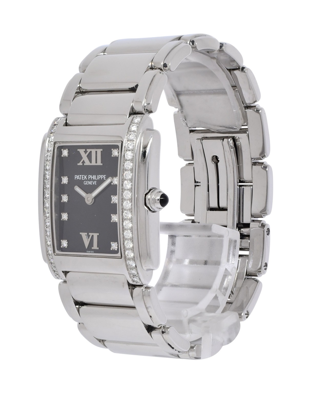 Patek Philippe Twenty~4 Steel & Diamond Forever Black Watch B/P '01 4910/10A Patek Philippe Twenty~4 Steel & Diamond Forever Black Watch B/P '01 4910/10A