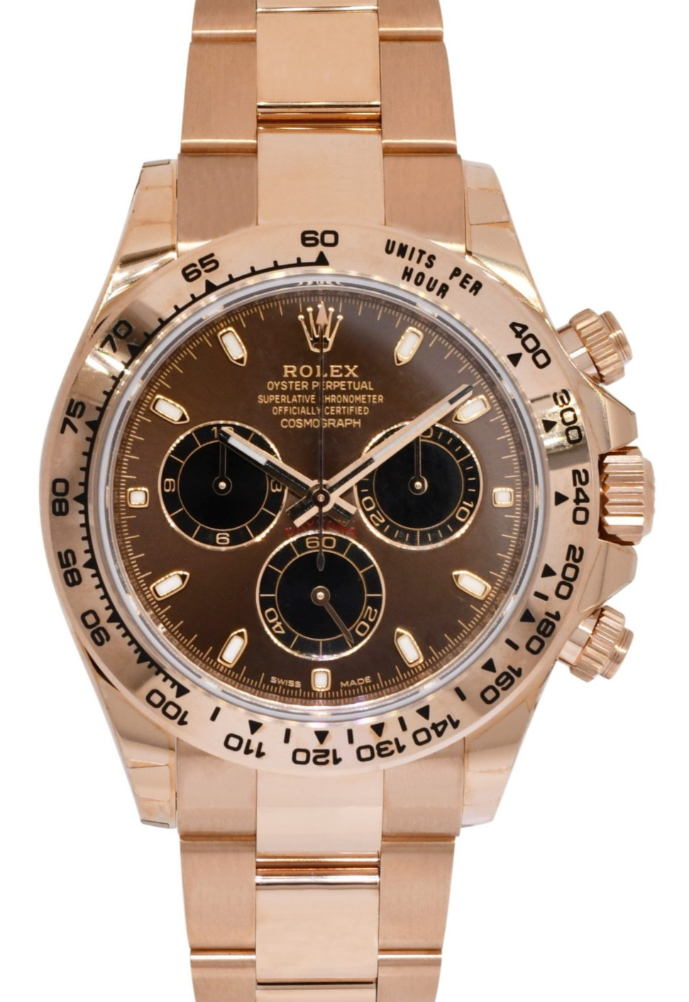 NOS Rolex Daytona 18k Rose Gold Chocolate/Black Dial 40mm Watch B/P '20 116505