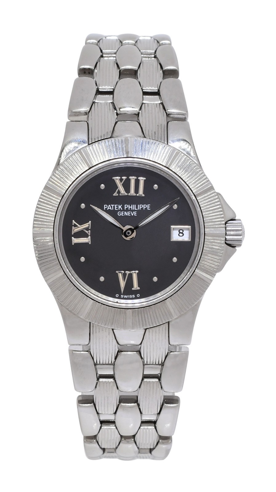 Patek Philippe Neptune 4880 Steel Black Dial Ladies 27mm Quartz Watch 4880/1A