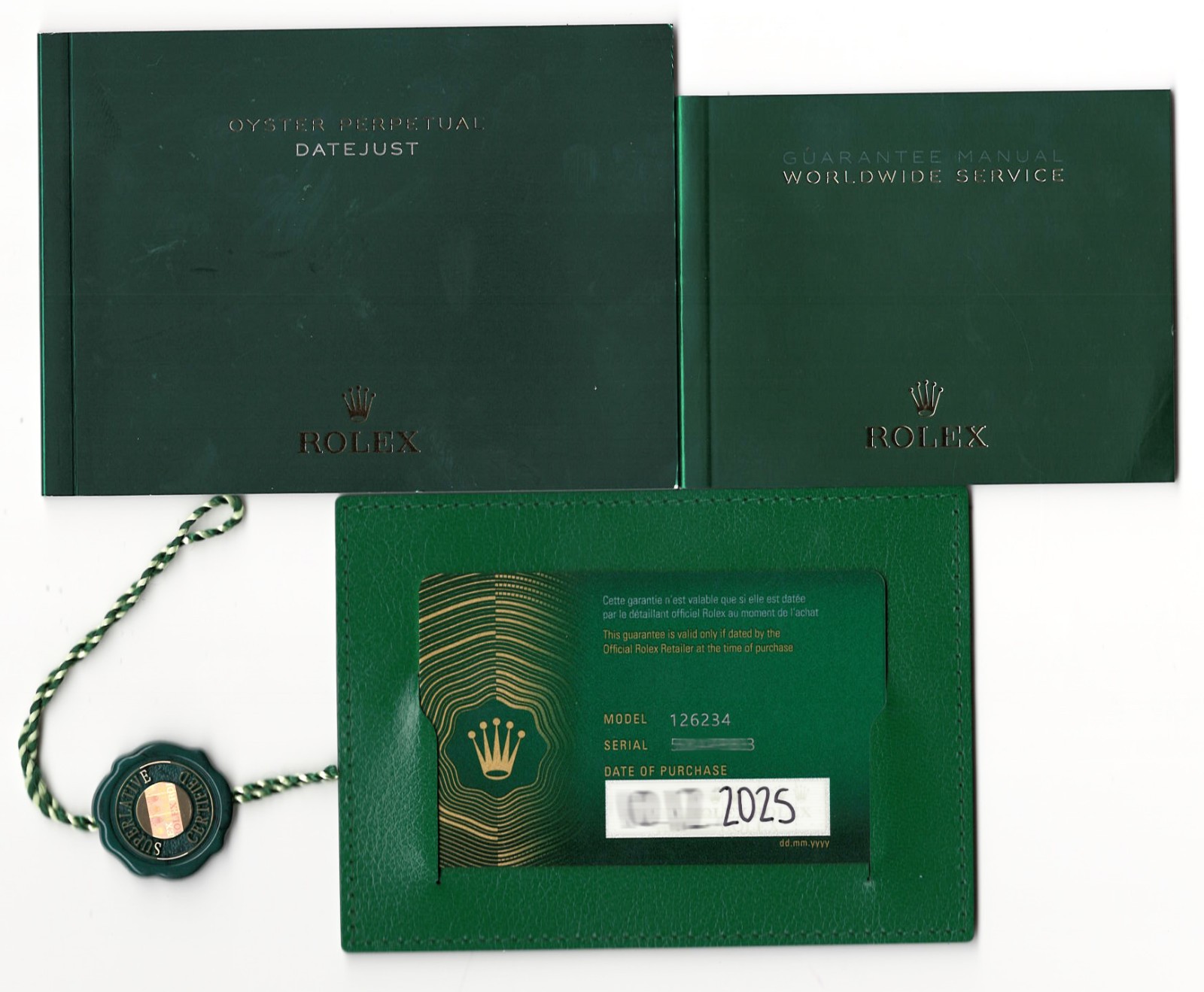 Rolex Datejust 36 Steel & 18k WG Bezel Wimbledon Jubilee Watch B/P '25 126234 Rolex Datejust 36 Steel & 18k WG Bezel Wimbledon Jubilee Watch B/P '25 126234