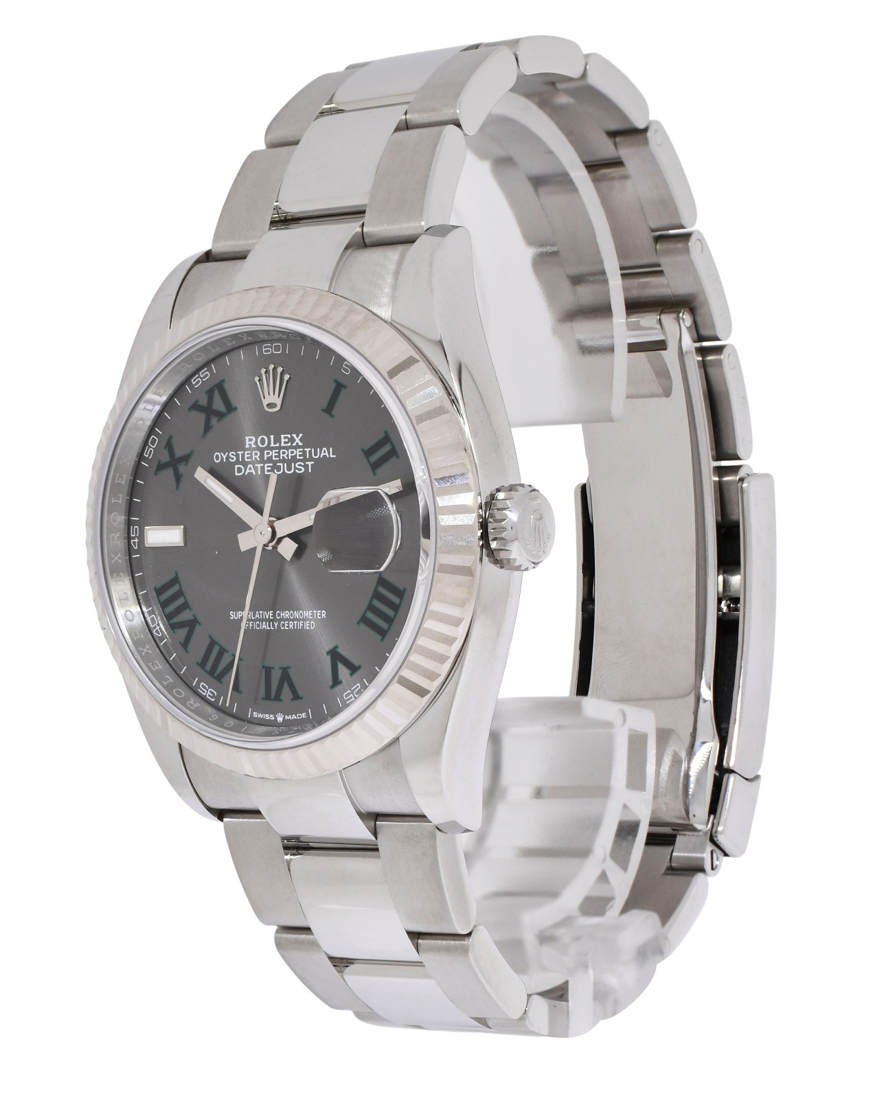 NOS Rolex Datejust 36 Steel & 18k WG Bezel Wimbledon Oyster Watch B/P '26 126234 NOS Rolex Datejust 36 Steel & 18k WG Bezel Wimbledon Oyster Watch B/P '26 126234