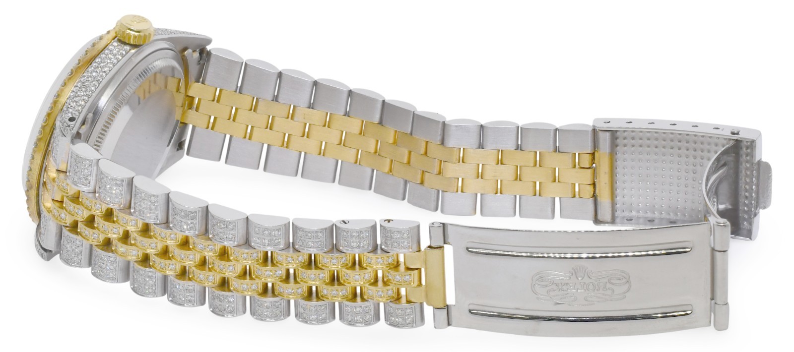 Rolex Datejust Yellow Gold/Steel Diamond Iced Out 36mm Vintage Watch '72 1601