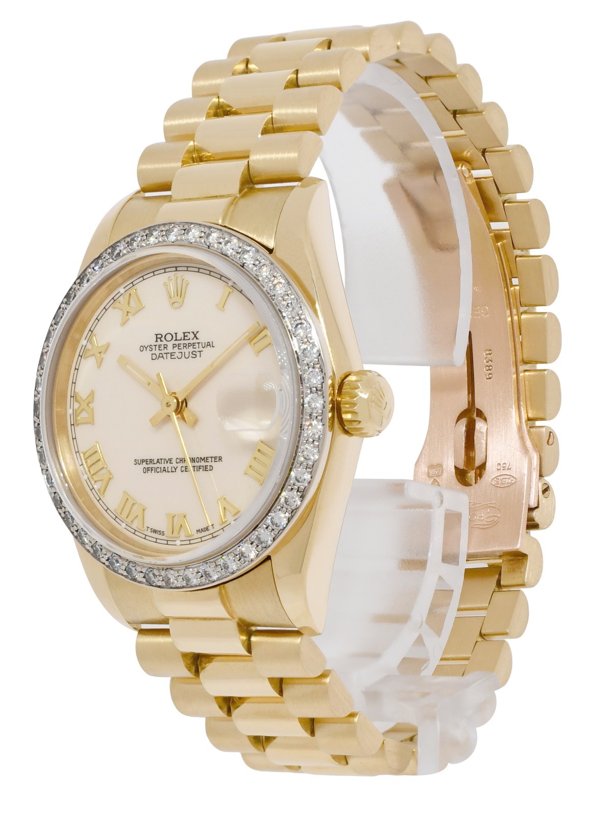 Rolex Datejust President 18k Yellow Gold & Diamond Bezel 31mm Watch N 68278