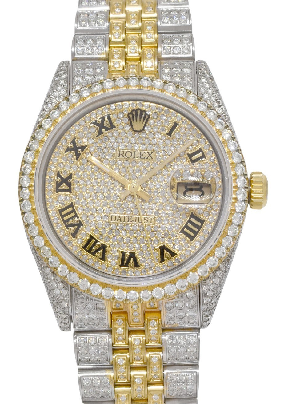 Rolex Datejust Yellow Gold/Steel Diamond Iced Out 36mm Vintage Watch '72 1601 Rolex Datejust Yellow Gold/Steel Diamond Iced Out 36mm Vintage Watch '72 1601