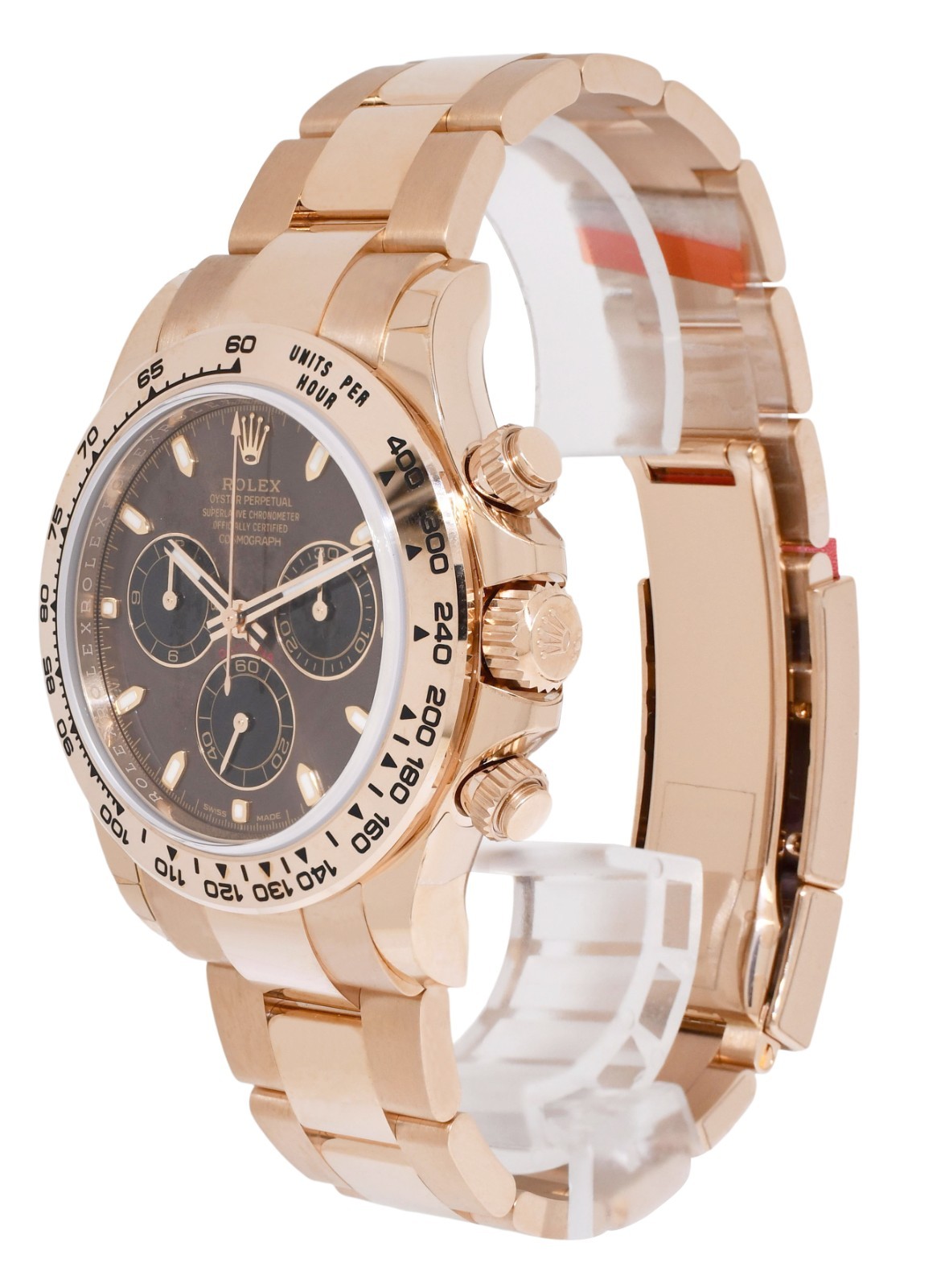 NOS Rolex Daytona 18k Rose Gold Chocolate/Black Dial 40mm Watch B/P '20 116505