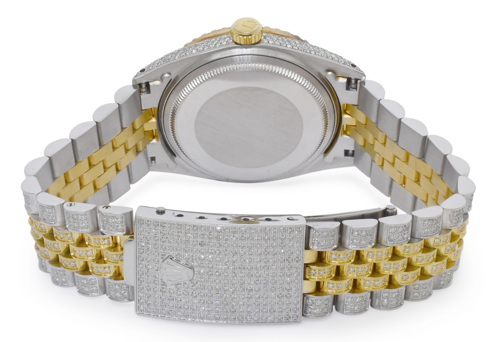 Rolex Datejust Yellow Gold/Steel Diamond Iced Out 36mm Vintage Watch '72 1601