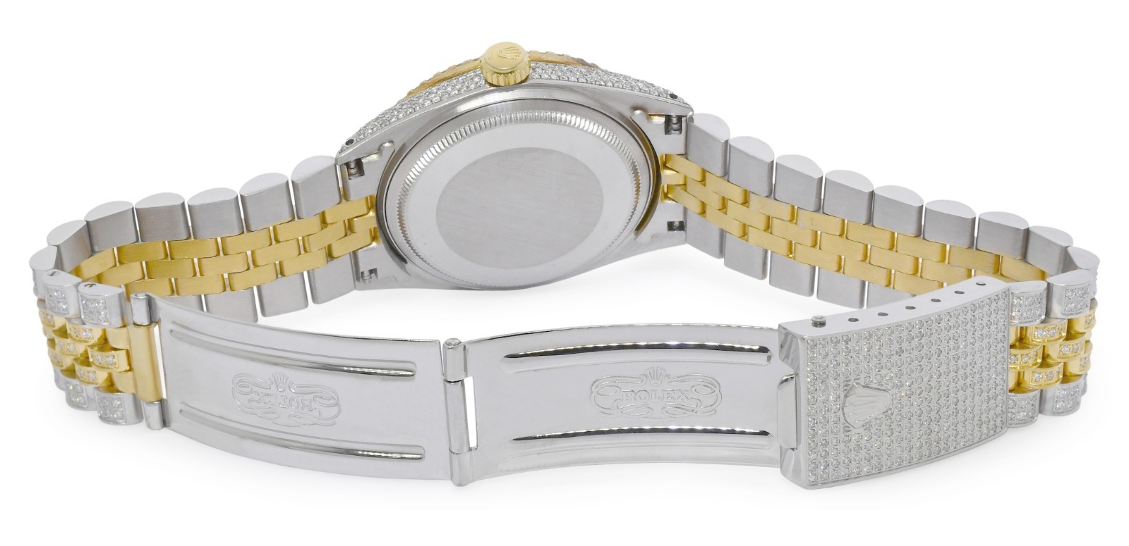 Rolex Datejust Yellow Gold/Steel Diamond Iced Out 36mm Vintage Watch '72 1601