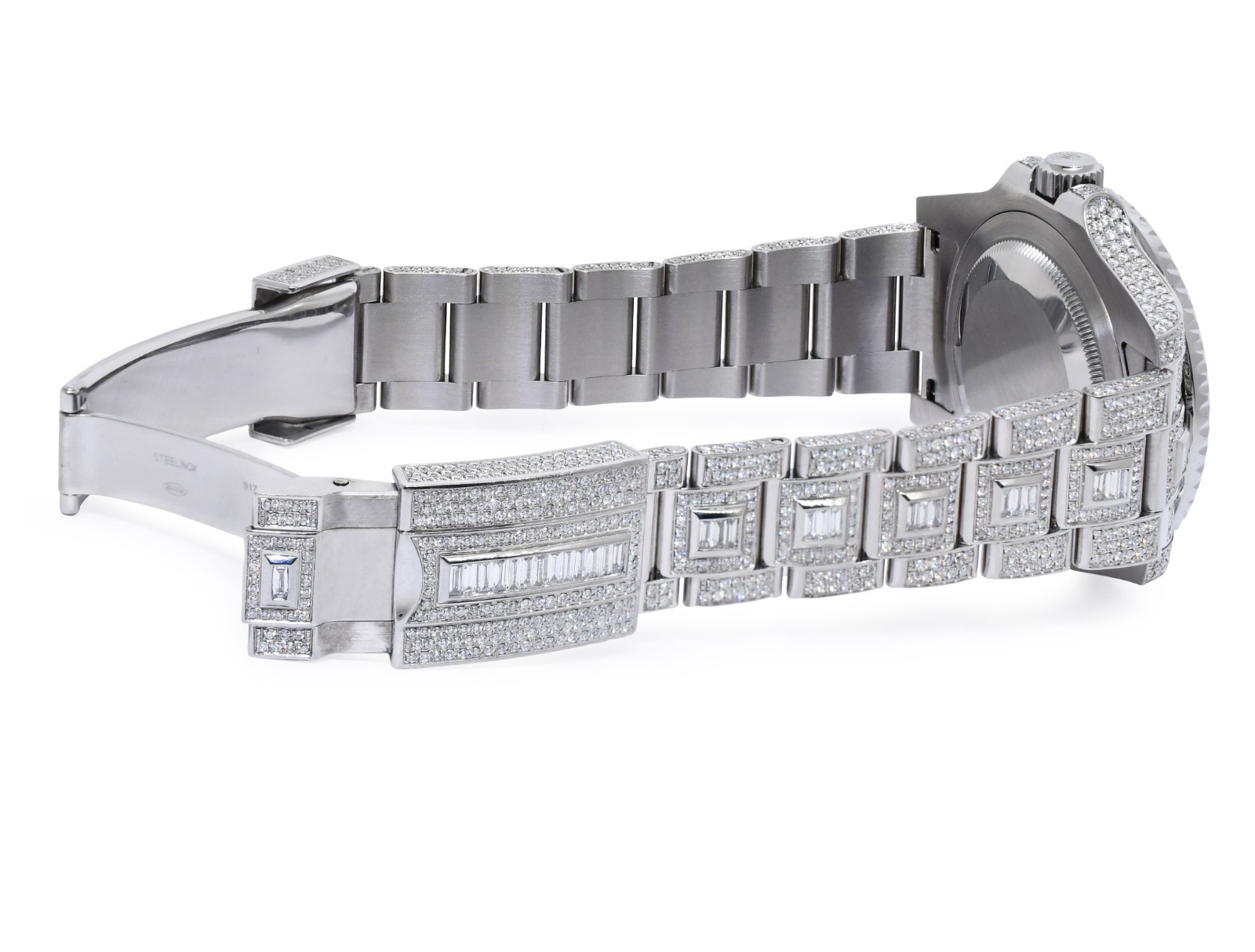 Rolex GMT-Master II Steel & Diamond Iced Out 40mm Watch +Card '18 116710